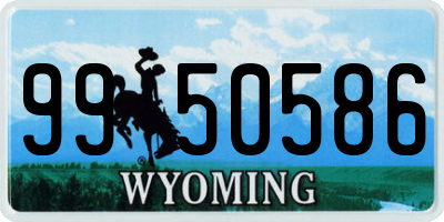 WY license plate 9950586