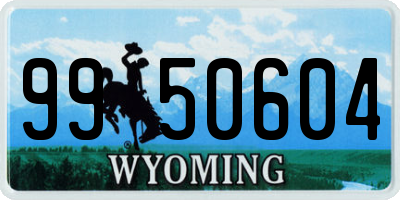 WY license plate 9950604