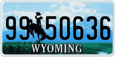 WY license plate 9950636