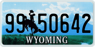 WY license plate 9950642
