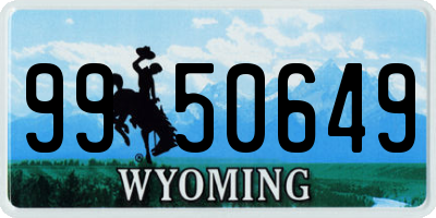 WY license plate 9950649