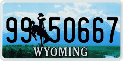 WY license plate 9950667