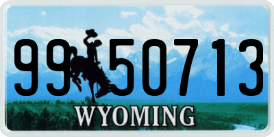 WY license plate 9950713