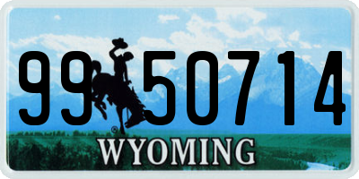 WY license plate 9950714