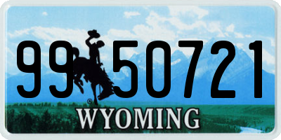 WY license plate 9950721