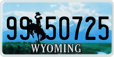 WY license plate 9950725