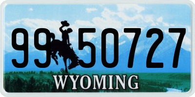 WY license plate 9950727
