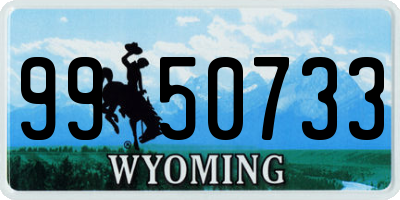WY license plate 9950733