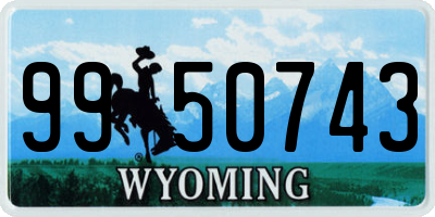 WY license plate 9950743