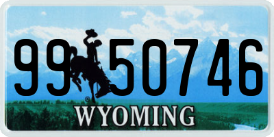 WY license plate 9950746
