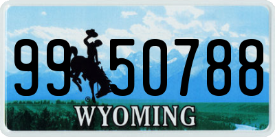 WY license plate 9950788