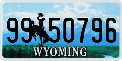 WY license plate 9950796
