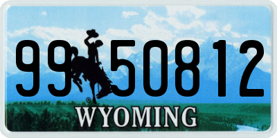 WY license plate 9950812