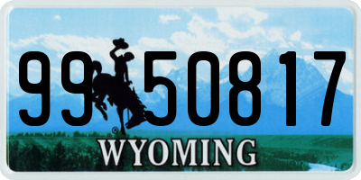 WY license plate 9950817