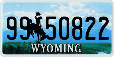 WY license plate 9950822