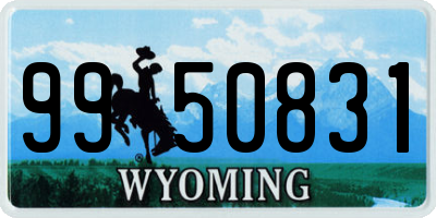 WY license plate 9950831