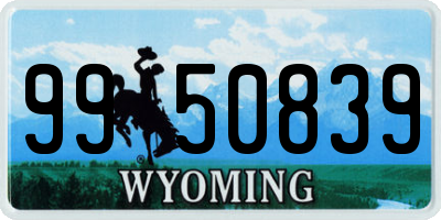 WY license plate 9950839