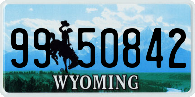 WY license plate 9950842
