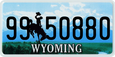 WY license plate 9950880