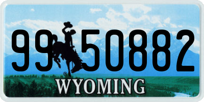 WY license plate 9950882