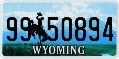 WY license plate 9950894