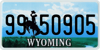 WY license plate 9950905