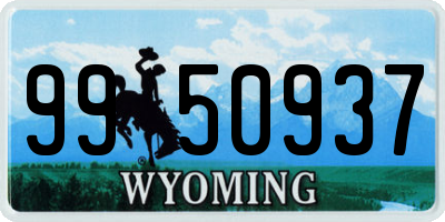 WY license plate 9950937