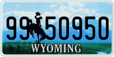 WY license plate 9950950