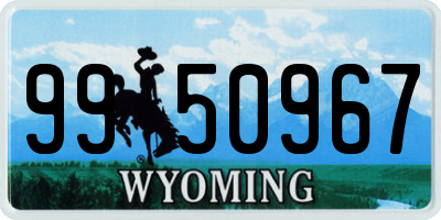 WY license plate 9950967
