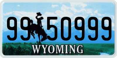 WY license plate 9950999