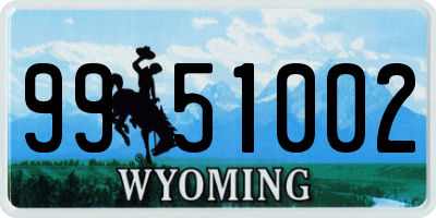 WY license plate 9951002