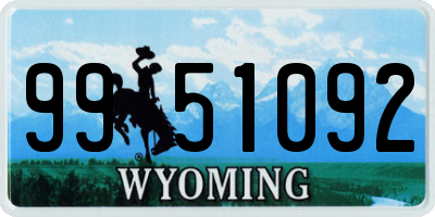 WY license plate 9951092