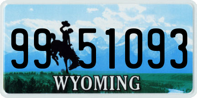 WY license plate 9951093