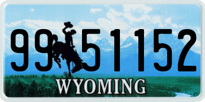 WY license plate 9951152