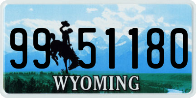 WY license plate 9951180