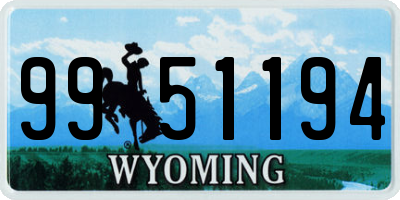 WY license plate 9951194