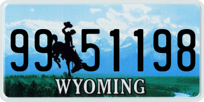 WY license plate 9951198
