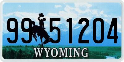 WY license plate 9951204