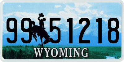 WY license plate 9951218
