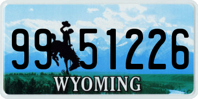 WY license plate 9951226