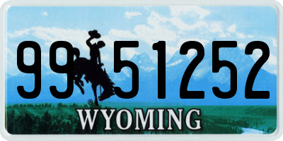 WY license plate 9951252
