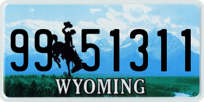 WY license plate 9951311