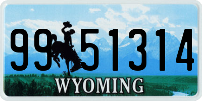 WY license plate 9951314