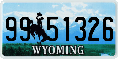 WY license plate 9951326
