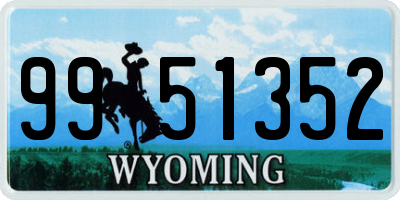 WY license plate 9951352