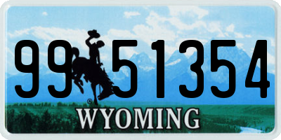 WY license plate 9951354