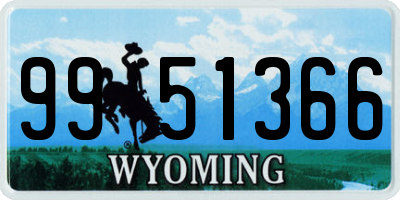WY license plate 9951366