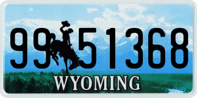 WY license plate 9951368