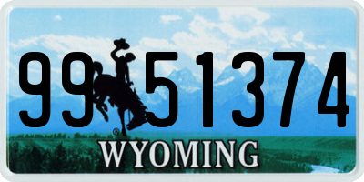 WY license plate 9951374