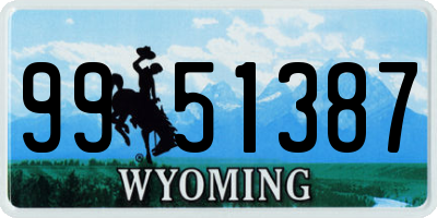 WY license plate 9951387